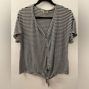 Liberty Love Black & White Striped Top Large
